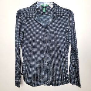 LAUREN RALPH LAUREN Polka Dot Button Down Medium